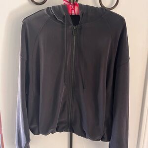 Athleta Seasoft Charcoal Zip-Up Sweatshirt